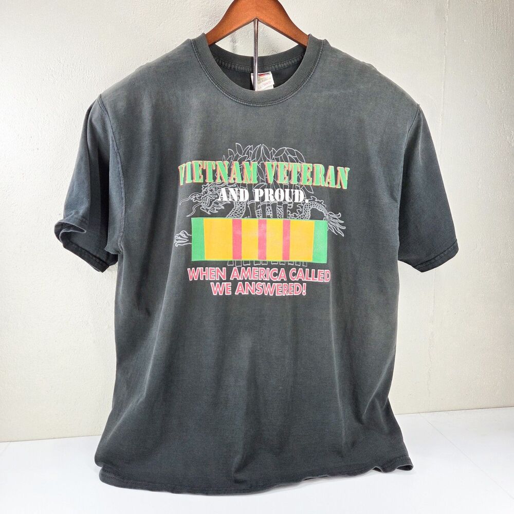 Vintage 90s Vietnam Veteran Proud Mike Gunter Fruit of the Loom Tee Sz XL